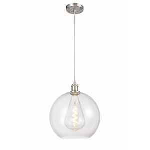 Athens - 1 Light Cord Hung Mini Pendant In Industrial Style-16.38 Inches Tall and 11.75 Inches Wide