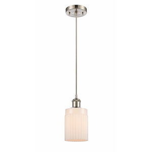 Hadley - 1 Light Cord Hung Mini Pendant In Art Deco Style-8 Inches Tall and 4.5 Inches Wide