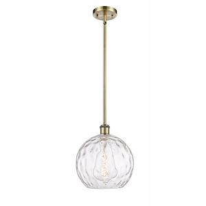 Athens Water Glass - 1 Light Mini Pendant In Industrial Style-13 Inches Tall and 10 Inches Wide