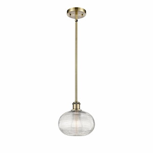 Ithaca - 1 Light Stem Hung Mini Pendant In Industrial Style-8.25 Inches Tall and 8 Inches Wide