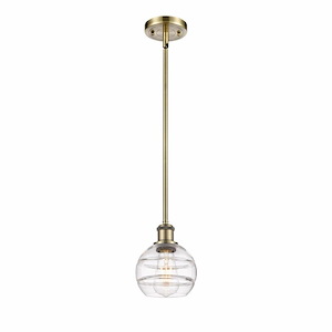 Rochester - 1 Light Stem Hung Mini Pendant In Industrial Style-7.88 Inches Tall and 5.88 Inches Wide - 1330070