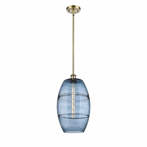 Vaz - 1 Light Stem Hung Mini Pendant In Industrial Style-18.5 Inches Tall and 10 Inches Wide - 1330030