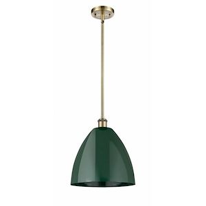 Plymouth Dome - 1 Light Stem Hung Pendant In Industrial Style-12.75 Inches Tall and 12 Inches Wide - 1289541