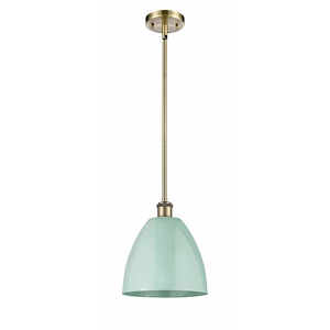 Plymouth Dome - 1 Light Stem Hung Pendant In Industrial Style-10.88 Inches Tall and 9 Inches Wide - 1289615