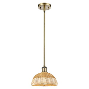 Bristol Natural II - 1 Light Stem Hung Mini Pendant-7.5 Inch Tall and 9 Inch Wide - 1387686