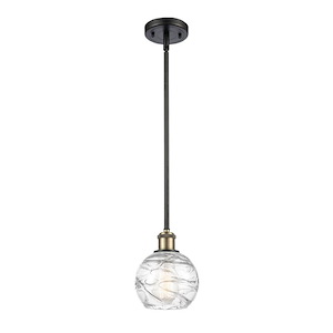 Athens Deco Swirl - 1 Light Stem Hung Mini Pendant-7.63 Inch Tall and 5.88 Inch Wide - 1289480