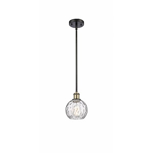 Athens Water Glass - 1 Light Mini Pendant In Industrial Style-8 Inches Tall and 6 Inches Wide