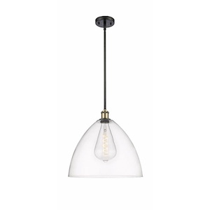 Bristol Glass - 1 Light Pendant In Industrial Style-16.75 Inches Tall and 16 Inches Wide - 1297631