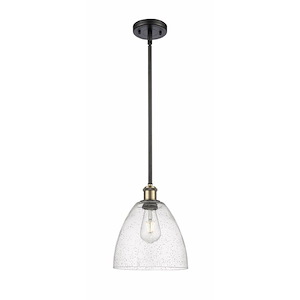 Bristol Glass - 1 Light Mini Pendant In Industrial Style-11.25 Inches Tall and 9 Inches Wide
