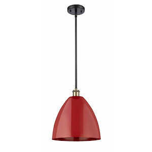 Plymouth Dome - 1 Light Stem Hung Pendant In Industrial Style-12.75 Inches Tall and 12 Inches Wide