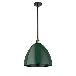Plymouth Dome - 1 Light Stem Hung Pendant In Industrial Style-16.75 Inches Tall and 16 Inches Wide - 1289536