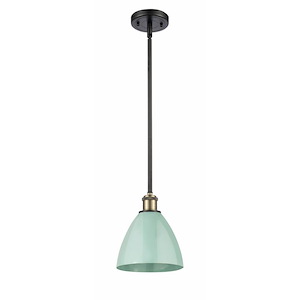 Plymouth Dome - 1 Light Stem Hung Pendant In Industrial Style-9.25 Inches Tall and 7.5 Inches Wide - 1289514
