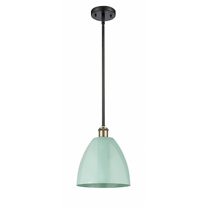 Plymouth Dome - 1 Light Stem Hung Pendant In Industrial Style-10.88 Inches Tall and 9 Inches Wide - 1289615