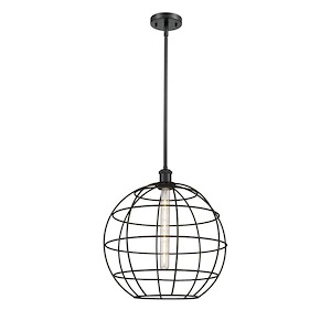 Lake Placid - 1 Light Stem Hung Pendant In Industrial Style-17.5 Inches Tall and 16 Inches Wide