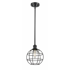 Lake Placid - 1 Light Stem Hung Pendant In Industrial Style-10 Inches Tall and 8 Inches Wide