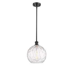 Athens Water Glass - 1 Light Mini Pendant In Industrial Style-13 Inches Tall and 10 Inches Wide