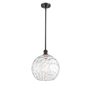 Athens Water Glass - 1 Light Mini Pendant In Industrial Style-15 Inches Tall and 12 Inches Wide
