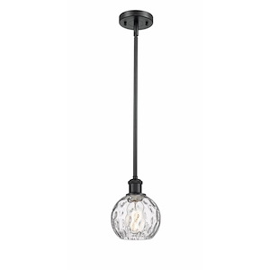 Athens Water Glass - 1 Light Mini Pendant In Industrial Style-8 Inches Tall and 6 Inches Wide - 1297728