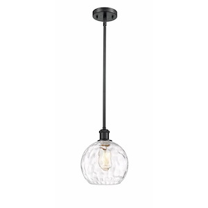 Athens Water Glass - 1 Light Mini Pendant In Industrial Style-10 Inches Tall and 8 Inches Wide - 1297611