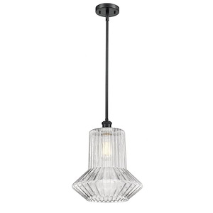 Springwater - 1 Light Stem Hung Mini Pendant In Industrial Style-14 Inches Tall and 12 Inches Wide