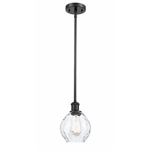 Waverly - 1 Light Stem Hung Mini Pendant In Industrial Style-9 Inches Tall and 6 Inches Wide