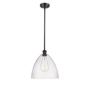 Bristol Glass - 1 Light Mini Pendant In Industrial Style-12.75 Inches Tall and 12 Inches Wide - 1289537
