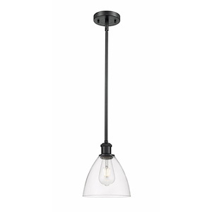 Bristol Glass - 1 Light Mini Pendant In Industrial Style-9.25 Inches Tall and 7.5 Inches Wide - 1289525