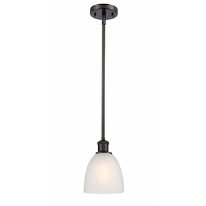 Castile - 1 Light Stem Hung Mini Pendant In Industrial Style-9 Inches Tall and 6 Inches Wide