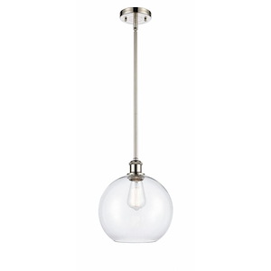 Athens - 1 Light Stem Hung Mini Pendant In Industrial Style-13 Inches Tall and 10 Inches Wide