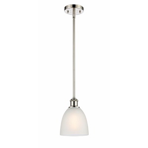 Castile - 1 Light Stem Hung Mini Pendant In Industrial Style-9 Inches Tall and 6 Inches Wide