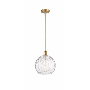 Athens Water Glass - 1 Light Mini Pendant In Industrial Style-13 Inches Tall and 10 Inches Wide