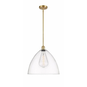 Bristol Glass - 1 Light Pendant In Industrial Style-16.75 Inches Tall and 16 Inches Wide