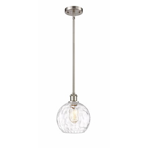 Athens Water Glass - 1 Light Mini Pendant In Industrial Style-10 Inches Tall and 8 Inches Wide