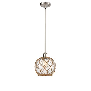 Farmhouse Rope - 100W 1 LED Mini Pendant-10 Inch Tall and 8 Inch Wide - 1428381