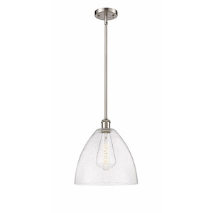 Bristol Glass - 1 Light Mini Pendant In Industrial Style-12.75 Inches Tall and 12 Inches Wide