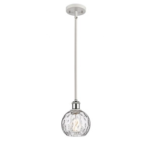 Athens Water Glass - 1 Light Stem Hung Mini Pendant In Industrial Style-8 Inches Tall and 6 Inches Wide - 1289522