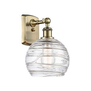 Athens Deco Swirl - 1 Light Wall Sconce-10.88 Inch Tall and 8 Inch Wide - 1289570