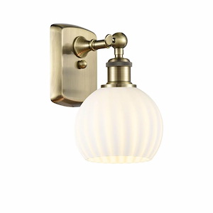 White Venetian - 1 Light Wall Sconce In Modern Style-9 Inches Tall and 6 Inches Wide - 1330023