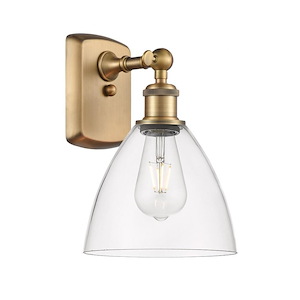 Bristol Glass - 1 Light Wall Sconce In Industrial Style-11.25 Inches Tall and 8 Inches Wide