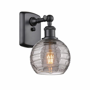 Athens Deco Swirl - 1 Light Wall Sconce In Industrial Style-11 Inches Tall and 6 Inches Wide - 1289556