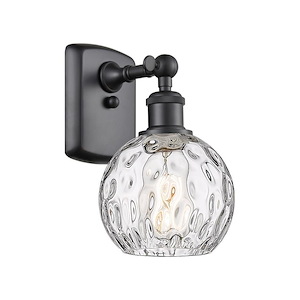 Athens Water Glass - 1 Light Wall Sconce In Industrial Style-11 Inches Tall and 6 Inches Wide