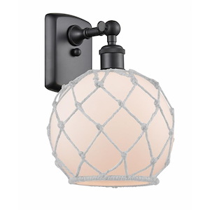 Farmhouse Rope - 1 Light Wall Sconce In Industrial Style-13 Inches Tall and 8 Inches Wide - 1289616