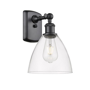Bristol Glass - 1 Light Wall Sconce In Industrial Style-11.25 Inches Tall and 8 Inches Wide - 1297613
