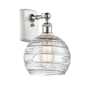 Athens Deco Swirl - 1 Light Wall Sconce In Industrial Style-13 Inches Tall and 8 Inches Wide - 1289570