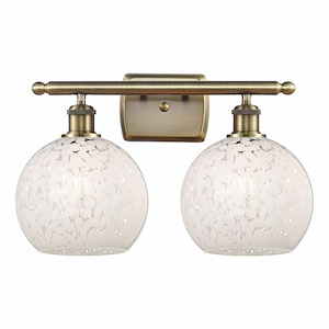 White Mouchette - 2 Light Bath Vanity In Modern Style-9 Inches Tall and 16 Inches Wide - 1330074