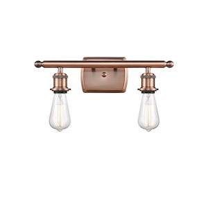 Bare Bulb - 100W 2 LED Bath Vanity-4.75 Inch Tall and 16 Inch Wide - 1425396