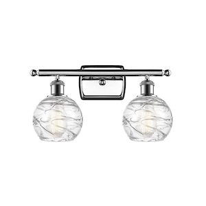 Ballston - 2 Light Athens Deco Swirl Bath Vanity In IndustrialStyle-11 Inches Tall and 16 Inches Wide - 1266265