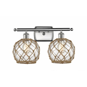 Farmhouse Rope - 2 Light Bath Vanity In Industrial Style-13 Inches Tall and 16 Inches Wide