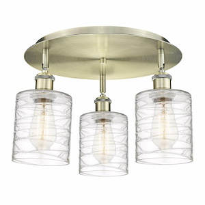 Cobbleskill - 3 Light Flush Mount In Art Deco Style-9.63 Inches Tall and 17.75 Inches Wide - 1330018