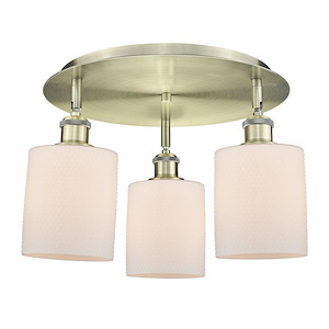 Cobbleskill - 3 Light Flush Mount In Art Deco Style-9.63 Inches Tall and 17.75 Inches Wide - 1330018